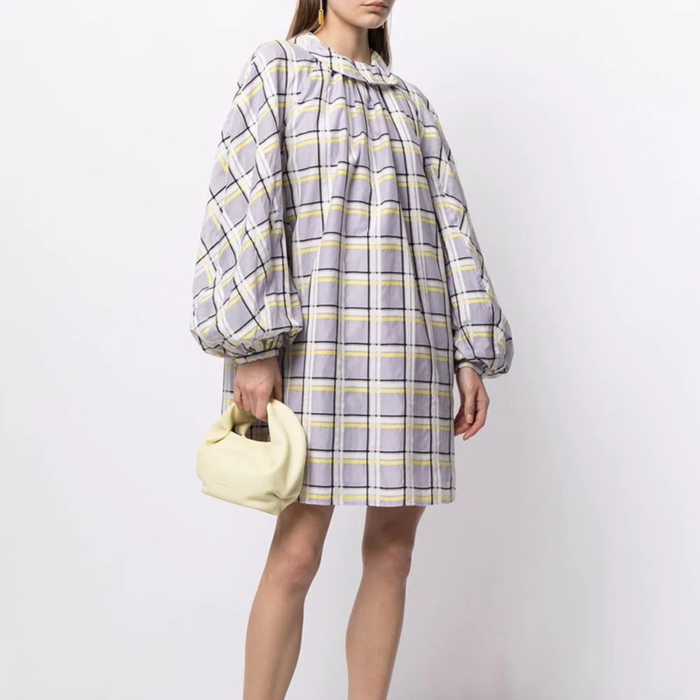STINE GOYA Samantha Checkered Organza Trapeze Dress Size XS